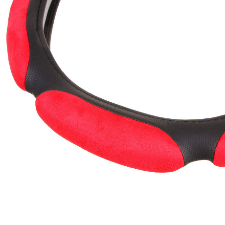 ЕРМАК Оплетка руля, спонж, 6 подушек, красный, разм. (М)