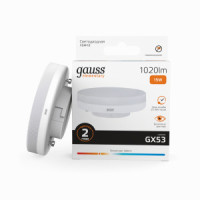 Gauss Elementary лампа GX53 15W(1020lm) 3000K 2K матовая, пластик/алюм. 83815