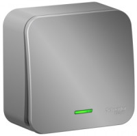 Systeme Electric BLANCA выкл. ОУ 1 кл. 10А алюм. (пл.осн., инд.) BLNVA101103 (5!)