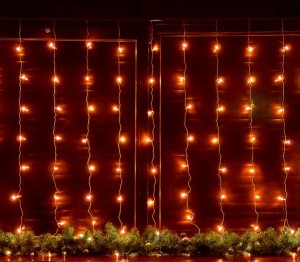 Гирлянда-занавес св/д 3х2м 160LED янтарный, провод прозрач ULD-C3020-160/DTA AMBER IP20 Uniel