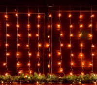 Гирлянда-занавес св/д 3х2м 160LED янтарный, провод прозрач ULD-C3020-160/DTA AMBER IP20 Uniel