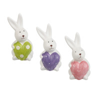 Фигурка тм LADECOR "Кролик с сердцем" 6x6x10,5 см, 3 вида