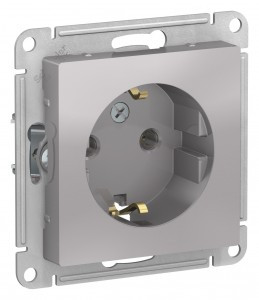 Systeme Electric AtlasDesign мех. роз. СУ 1 мест. алюм. (пл.осн., земля) ATN000343 (10!)