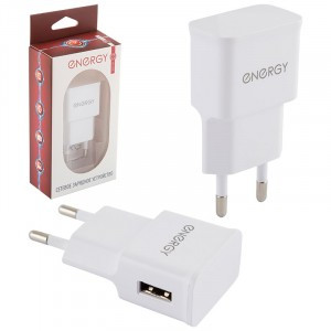 Сет. адаптер/зарядник/блок пит. Energy ET-09 220V-5V USB (5V, 1AAh) белый, 6294