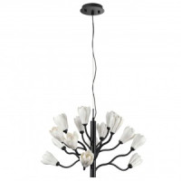 ODEON LIGHT 5090/15 MODERN ODL25 561 черн. мат./белый/фарфор Люстра G4 LED 15x5W GARDI