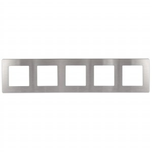 ЭРА 12 рамка СУ 5 мест. САТИН, алюминий 12-5105-03 9202