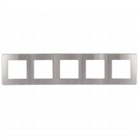 ЭРА 12 рамка СУ 5 мест. САТИН, алюминий 12-5105-03 9202