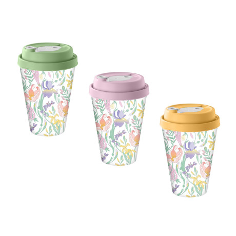 Ботаника Стакан с крышкой и клапаном 420мл, пластик, 3 цвета