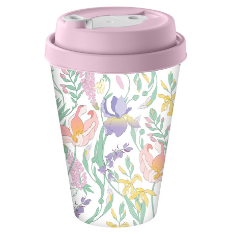 Ботаника Стакан с крышкой и клапаном 420мл, пластик, 3 цвета