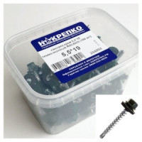 Саморез кровельный 5,5*19 темно-зеленый RAL6005 (100 шт EC) (цена за уп) НАКРЕПКО 204804