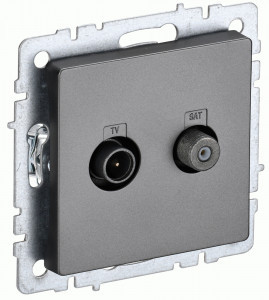 IEK BRITE мех. роз. СУ TV+SAT РТВ/РСп12-БрС сталь BR-AF20-O-K46