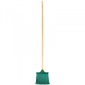 Метла плоская распушен малая синтет,ворс 16,5см,черенок(резьба евро,d=5см,120см,дерево),360673/ Vega