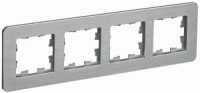 IEK BRITE Рамка СУ 4 мест. РУ-4-1-Бр металл алюминий RE AL BR-M42-M-21-K47