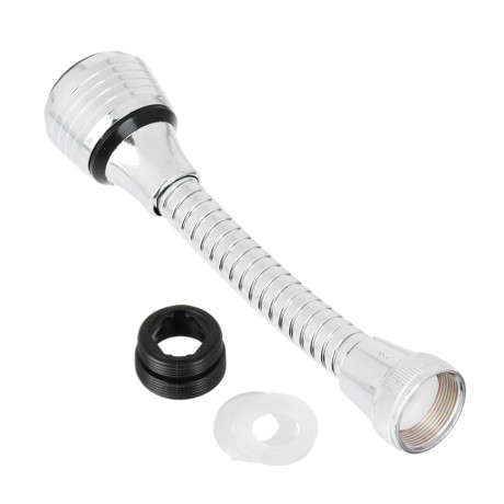 Аэратор для смесителя, на шланге, поворотный, нерж сталь, ПВХ, пластик, хром