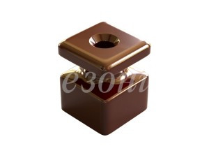 МЕЗОНИНЪ РЕТРО Изолятор квадрат фарфор (керамика) D18,5х24мм коричневый (уп.30шт, цена за шт) GE80