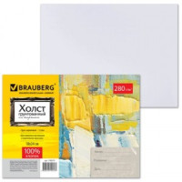 Холст грунт. на картоне BRAUBERG 18х24 см, 100% хлопок, мелкое зерно, 190619