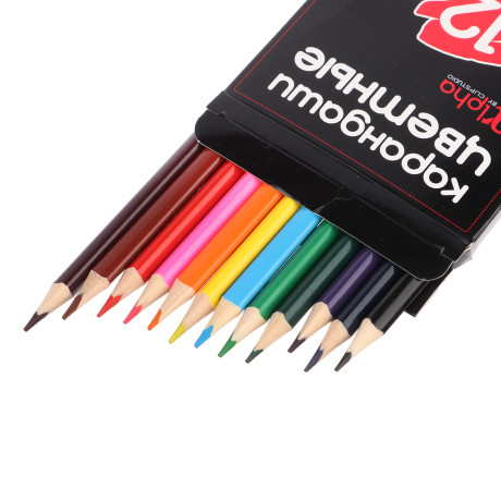 ClipStudio Карандаши 12 цветов "Альфа" 3-гранные заточ., дерево, 2М, улучш.прокрас, к/к, ПРЕМИУМ
