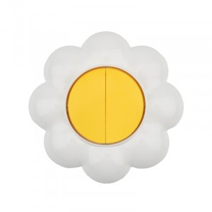 KRANZ HAPPY выкл. 2 кл., СУ 10 А, Ромашка, желтый/белый KR-78-0621