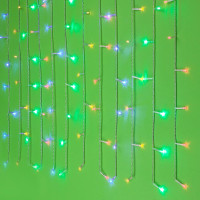 СНОУ БУМ Гирлянда эл. бахрома, 96LED, 3x0,7м, мультицвет, 8 реж, ПВХ прозр., коннектор, 220В