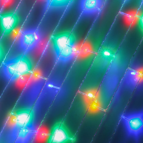СНОУ БУМ Гирлянда эл. бахрома, 96LED, 3x0,7м, мультицвет, 8 реж, ПВХ прозр., коннектор, 220В