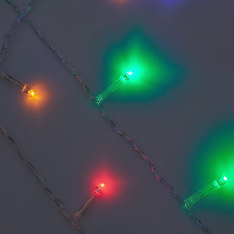 СНОУ БУМ Гирлянда эл. бахрома, 96LED, 3x0,7м, мультицвет, 8 реж, ПВХ прозр., коннектор, 220В