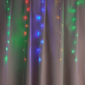 СНОУ БУМ Гирлянда эл. бахрома, 96LED, 3x0,7м, мультицвет, 8 реж, ПВХ прозр., коннектор, 220В