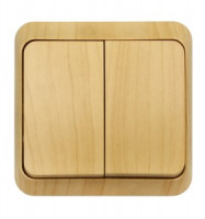 Smartbuy Юпитер выкл. ОУ  2 кл. светлое дерево SBE-03lw-10-SW2-0