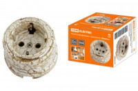 TDM Болонь роз. 1 мест. 16А мрамор. фарфоровая (земля) 250В Ретро SQ1820-0009