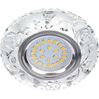 Ecola LD7071 MR16 GU5.3 св-к Круг &quot;Розы&quot; подсветка 4K Прозр./Хром 25x95 FT16CREFB (10!)