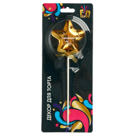 FNtastic Декор для торта в виде сердца, шарика, звезды, 19см, пластик, бумага, 3 дизайна