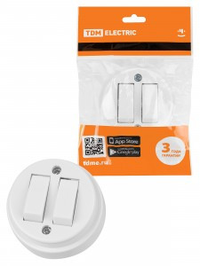 TDM Ретро выкл. ОУ 2 кл. 10А пластик, белый (20!) SQ1806-0509