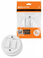 TDM Ретро выкл. ОУ 2 кл. 10А пластик, белый (20!) SQ1806-0509