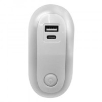 Camelion NL-267 ночник св/д с функцией заряда USB+Type-C, сенсор 220V пластик/белый