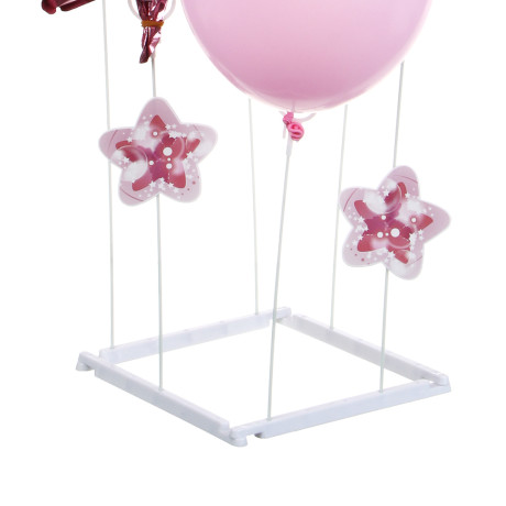 FNtastic Набор воздушных шаров 6 шт с подставкой, фольга, пластик, картон, "Happy Birthday", розовый