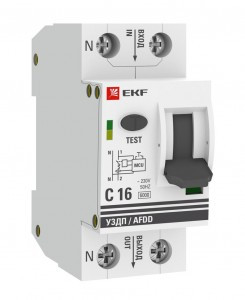 EKF PROxima  Устройство защиты от дугового пробоя 1P+N 25А (C) 6 кА УЗДП afdd-2-25C-pro