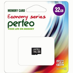 Флэш-карта (памяти) MicroSD 32GB High-Capacity Class 10) Perfeo адаптер economy series