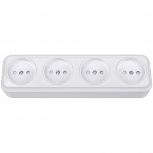 Bylectrica Вариант роз. 16А 4 мест. ОУ штор. (корп. ABS) белый РА16-0185