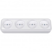 Bylectrica Вариант роз. 16А 4 мест. ОУ штор. (корп. ABS) белый РА16-0185