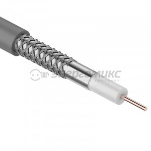 Кабель SAT 703 ZH Cu/Al/CuSn 75% 75 Ом (1,13 жила медь, 75x0,12 алюм) 100м., белый  CAVEL