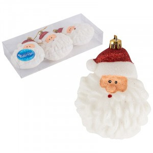 Набор елочных украшений "Санты" (3шт)  цвет: красный Волшебная страна