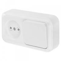 Bylectrica Пралеска блок (роз. 16А + 1 кл. выкл. 10А) ОУ бел. В-РЦ-521