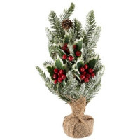 Украшение декоративное "Елка рождественская", 38 см, джут, дерево , пласт Волшебная страна