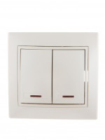 Lezard Мира выкл. СУ 2 кл. 10А (инд.) перламутр (корпус PC) 701-3030-112