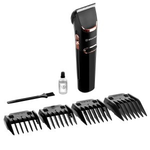 Машинка д/стрижки BRAYER 3401BR, 3Вт, LED-дисплей, 4насадки, Турборежим, титан.покр, от сети и акк.