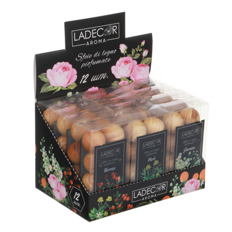 LADECОR Ароматизатор, универсальный, 8 деревянных бусин, ягоды,травы,океан,роза,апельсин,жасмин