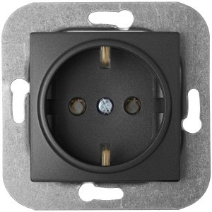 Bylectrica УЮТ мех. розетки земля, черный графит, (РС16-530 черный графит)