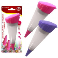 Декоратор д/крема с 3 насадками, 50мл (кратность 6шт!!!), силикон, пластик AN80-187 Мультидом