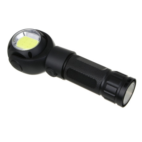 ЕРМАК Фонарь рабочий,T6+COB,7 режимов, алюминий, пластик, съемный аккум.1х18650, 3хAAA,красный свет