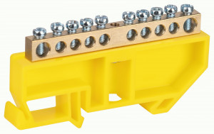 ЭРА шина PE земля ШНИ-6х9-10-Д-Желтый 10 отв.на DIN-изоляторе (уп.10шт, цена за шт) 62913