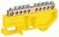 ЭРА шина PE земля ШНИ-6х9-10-Д-Желтый 10 отв.на DIN-изоляторе (уп.10шт, цена за шт) 62913